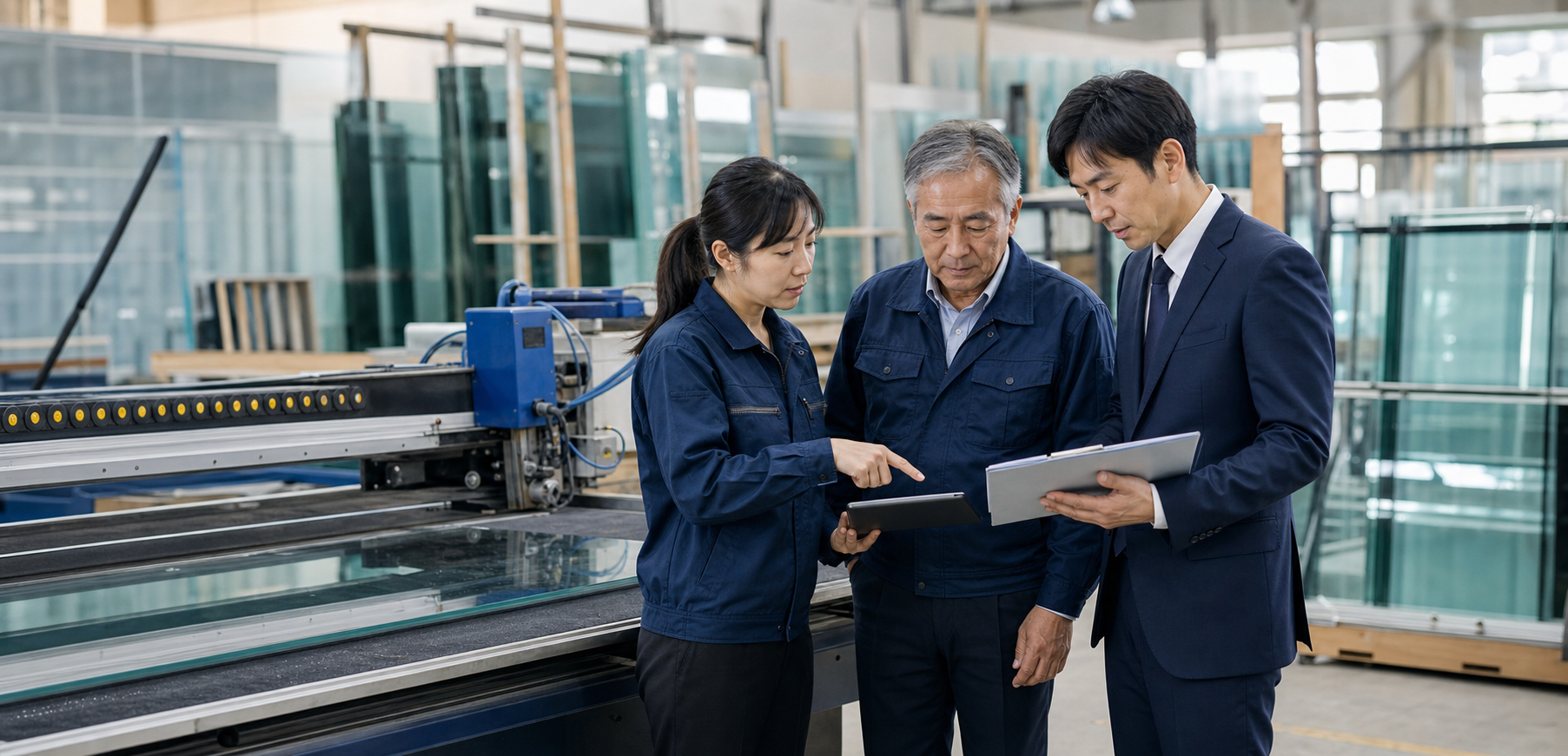 ガラス会社 企業価値を設備・人材から確認する経営者と専門家